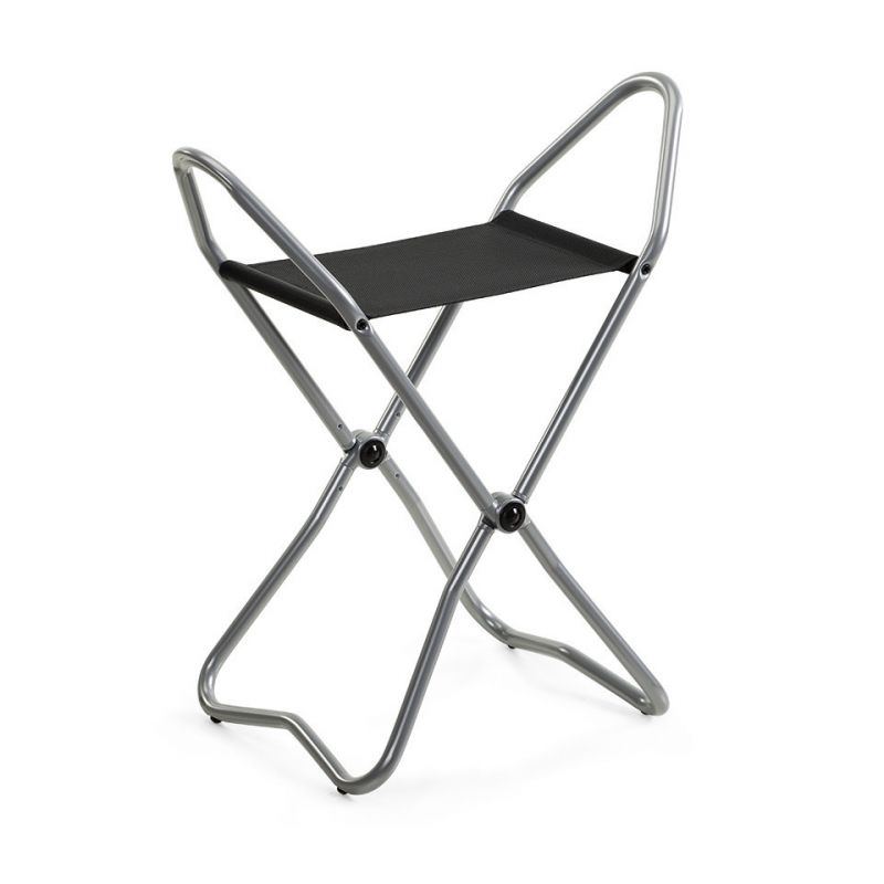 Stockholm II Stool, Folding Stool / Museum Stool silver grey Lectus